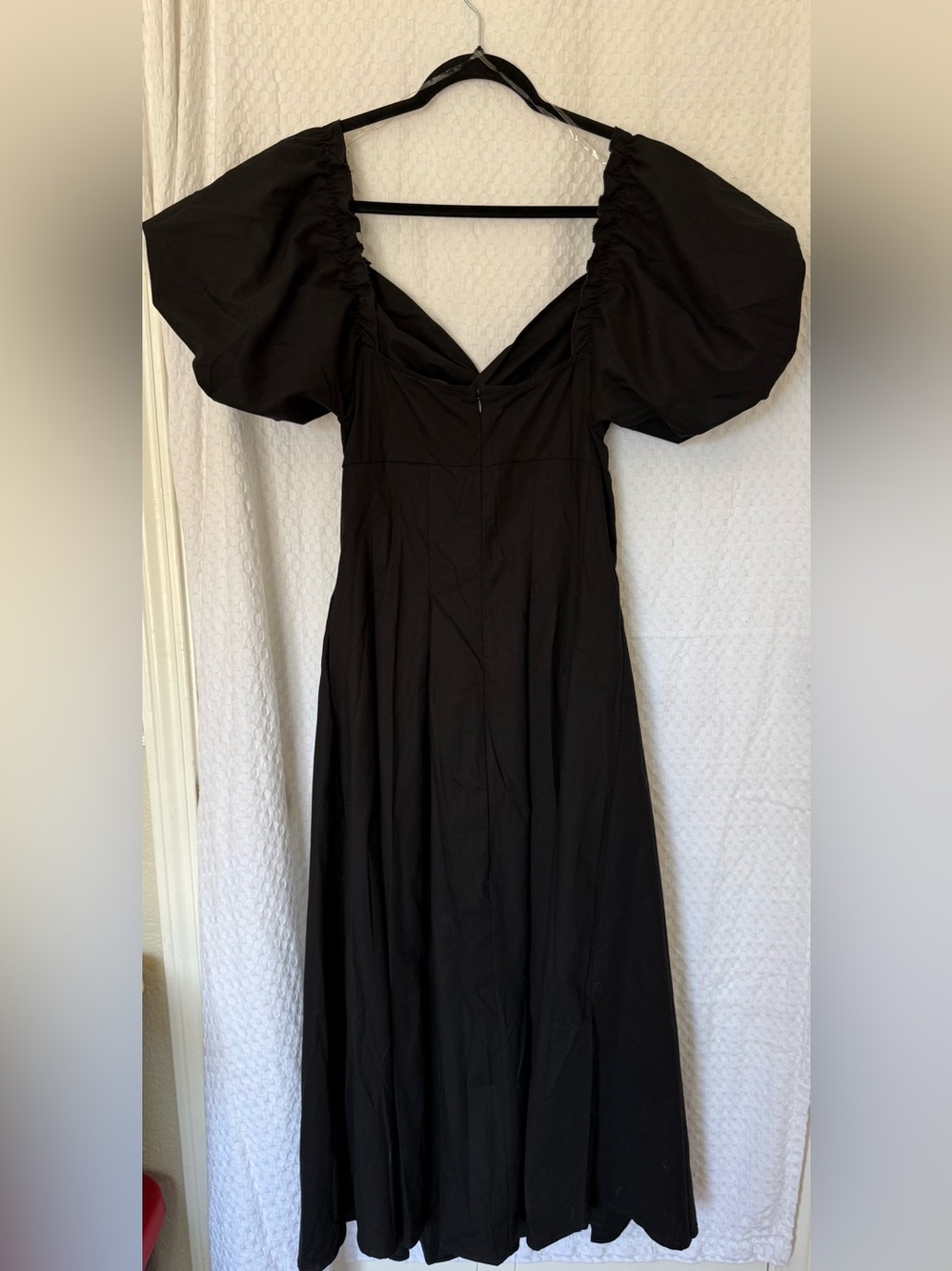Petal & Pup Maria Puff Sleeve Cutout Midi Dress Black XL NWT - Picture 7 of 10